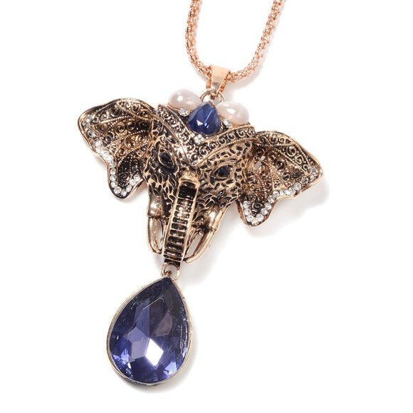 Elephant Pendant Necklace 30-33" - Picture 2 of 5